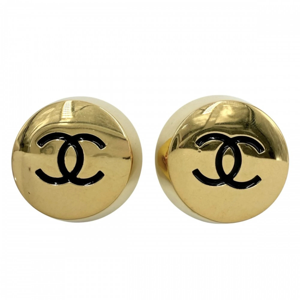 CHANEL Vintage Gold Logo Earrings